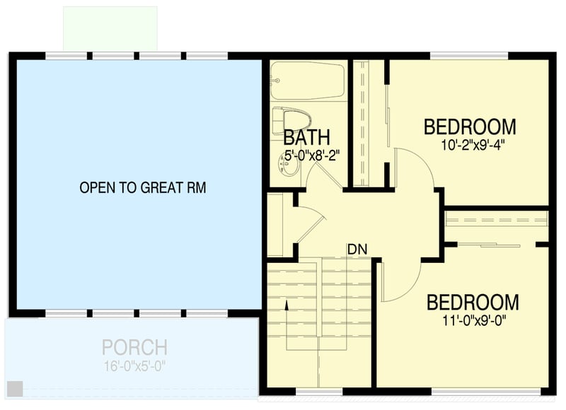 Plan 28131J: Contemporary 3-Bed House Plan with Two-Story Great Room - Floor Plan - 2nd Floor - Contemporary