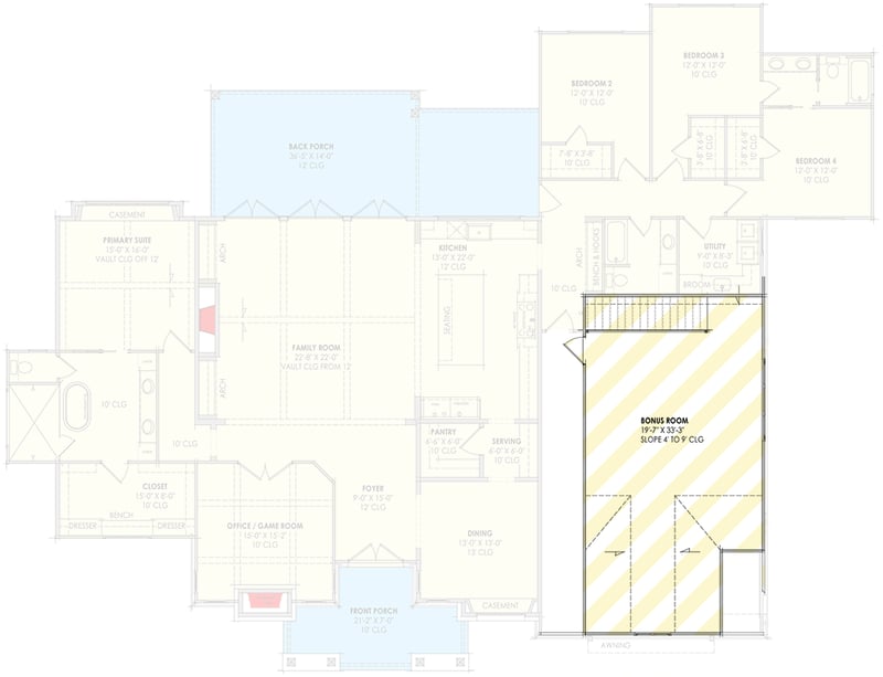 Plan 818182JSS: Luxurious Modern Farmhouse House Plan with Split Beds and Butler Pantry - Floor Plan - 2nd Floor - Farmhouse, Modern Farmhouse