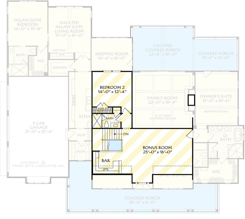 Plan 710445BTZ: Grand Southern Transitional House Plan with Master Suite and Expansive Porches - Floor Plan - 2nd Floor - Southern, Transitional