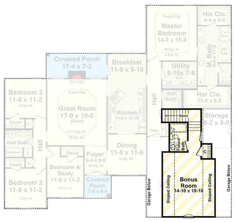Plan 51331MM: Spacious 4-Bedroom European Traditional House Plan with Bonus Room - Floor Plan - 2nd Floor - European, Traditional