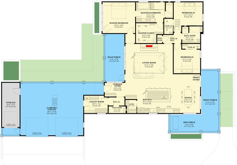 Plan 774000MWK: Modern French Country House Plan with Versatile California-Style Garage - Floor Plan - Main Level - French Country, New American, Ranch, Southern, Traditional