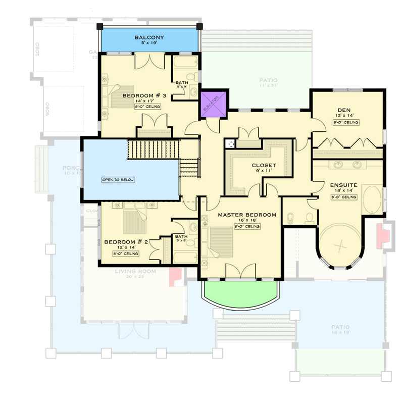 Plan 147051RML: Grand 3-Bedroom Modern Victorian House Plan with Wrap-Around Porch - Floor Plan - 2nd Floor - Modern, Transitional, Victorian