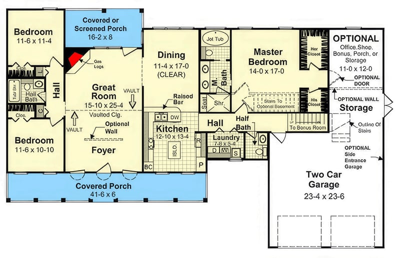 Plan 51335MM: Inviting 3-Bed Farmhouse House Plan with Master Suite on Main - Floor Plan - Main Level - Country, Farmhouse, Southern, Traditional