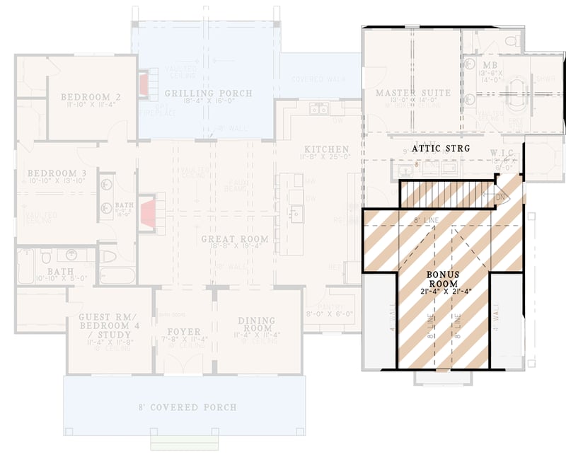 Plan 70930MK: 4-Bedroom Farmhouse House Plan with Master Suite & Covered Porch - Floor Plan - 2nd Floor - Country, Farmhouse, Traditional