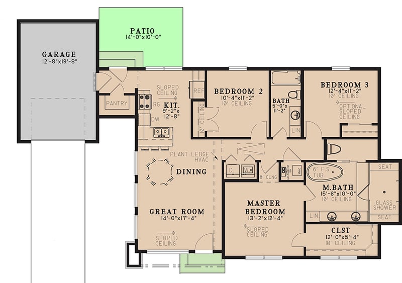 Plan 70940MK: Modern 3 Bed, 2 Bath House Plan with Butler Pantry - Floor Plan - Main Level - Contemporary, Modern