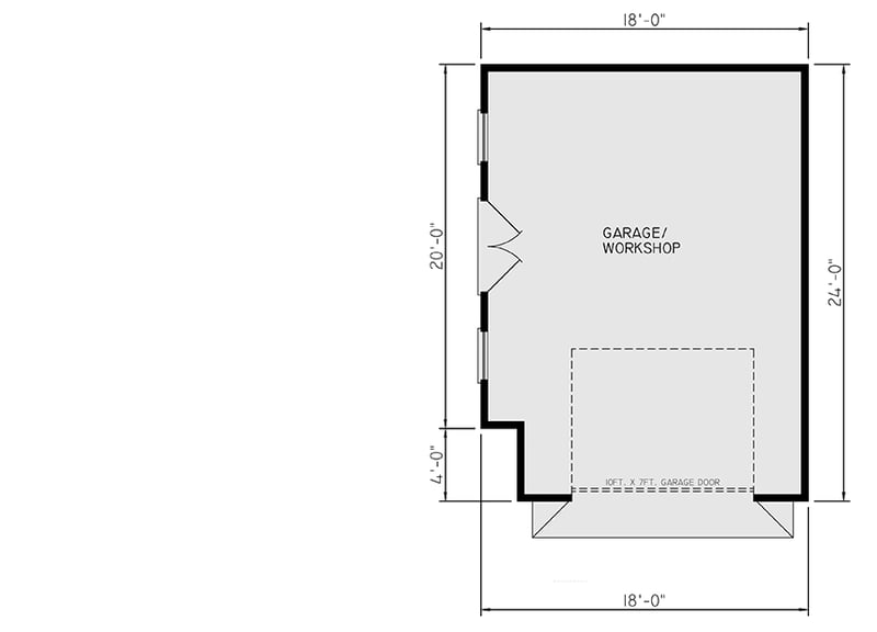 Plan 25937GE: Charming Modern Rustic Mountain Barn House Plan with 2 Beds and Detached Garage - Floor Plan - Detached Garage - Mountain, Rustic