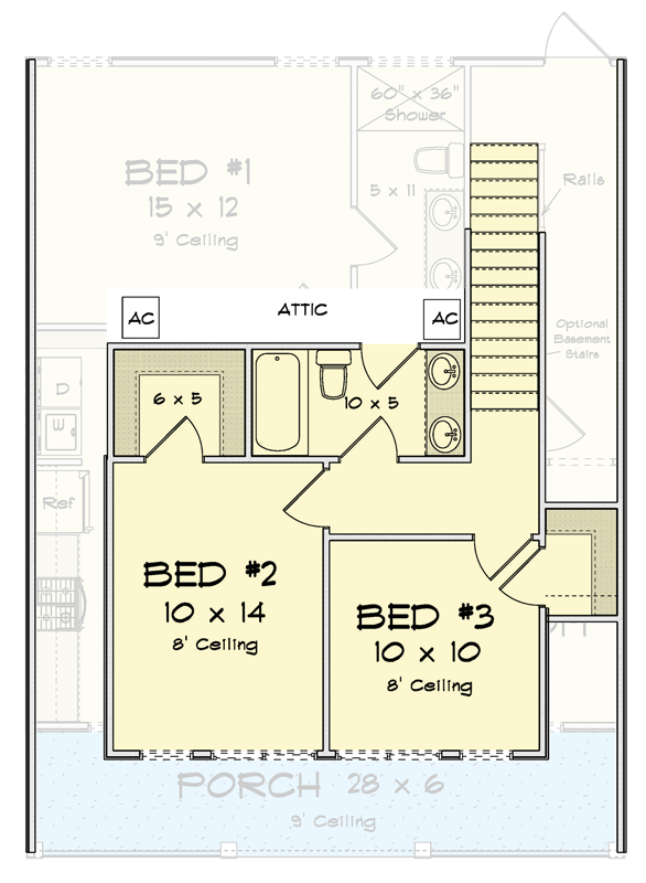 Plan 52498WM: Charming 3-Bedroom Craftsman Cottage House Plan with Main-Level Master - Floor Plan - 2nd Floor - Bungalow, Cottage, Craftsman