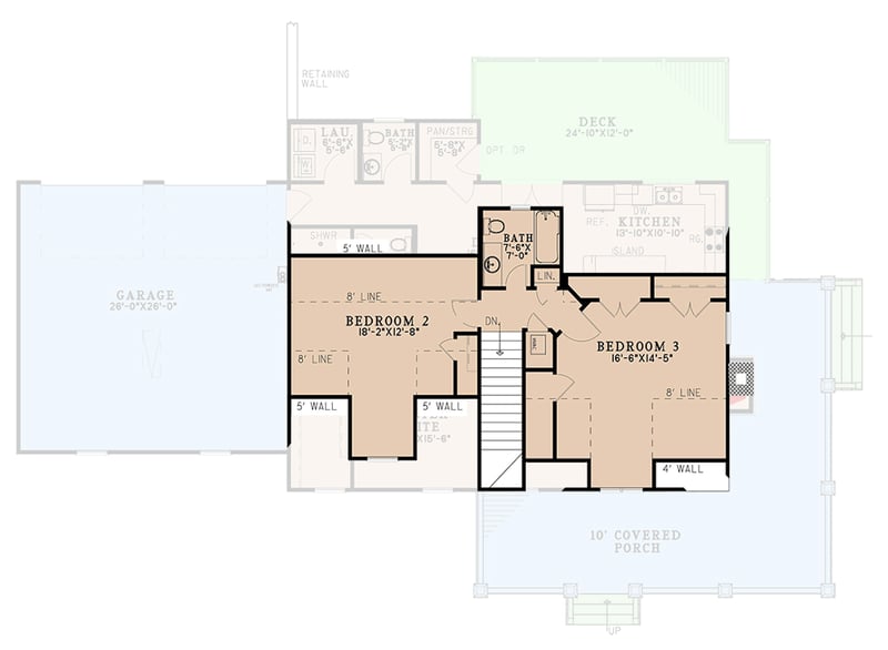 Plan 70943MK: Rustic Farmhouse House Plan with Wrap-Around Porch and Main-Level Master Suite - Floor Plan - 2nd Floor - Country, Farmhouse, Rustic