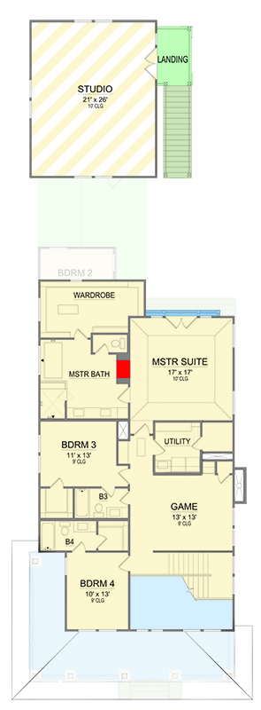 Plan 36712TX: Grand Craftsman House Plan: 4-5 Beds, Upstairs Master, Deep Porch - Floor Plan - 2nd Floor - Bungalow, Craftsman, Traditional