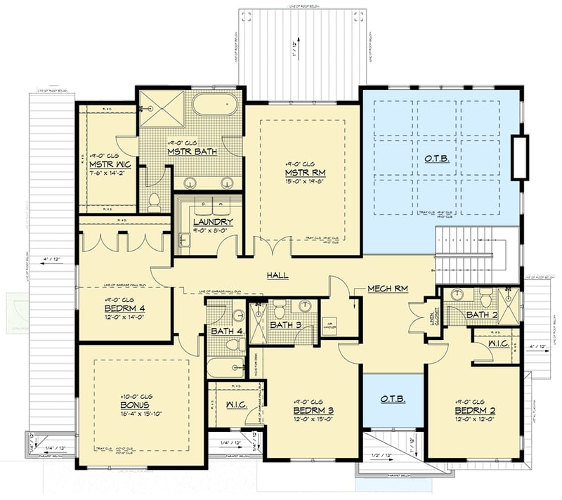 Plan 666311RAF: Sleek 5-Bedroom Northwest Contemporary House Plan with Two-Story Great Room - Floor Plan - 2nd Floor - Contemporary, Northwest
