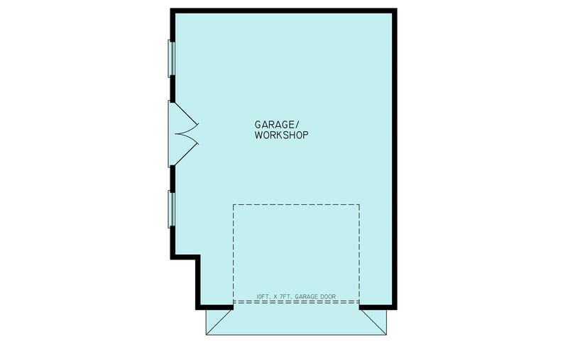 Plan 25938GE: Rustic Mountain Cabin House Plan with 2 Beds and Home Office - Floor Plan - Detached Garage - Cabin, Cottage, Mountain, Rustic, Traditional
