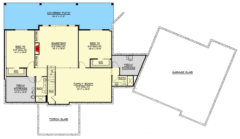 Plan 135406GRA: Expansive Modern Mountain House Plan with Walkout Basement and RV Garage - Floor Plan - Lower Level - Contemporary, Modern, Mountain, New American, Vacation