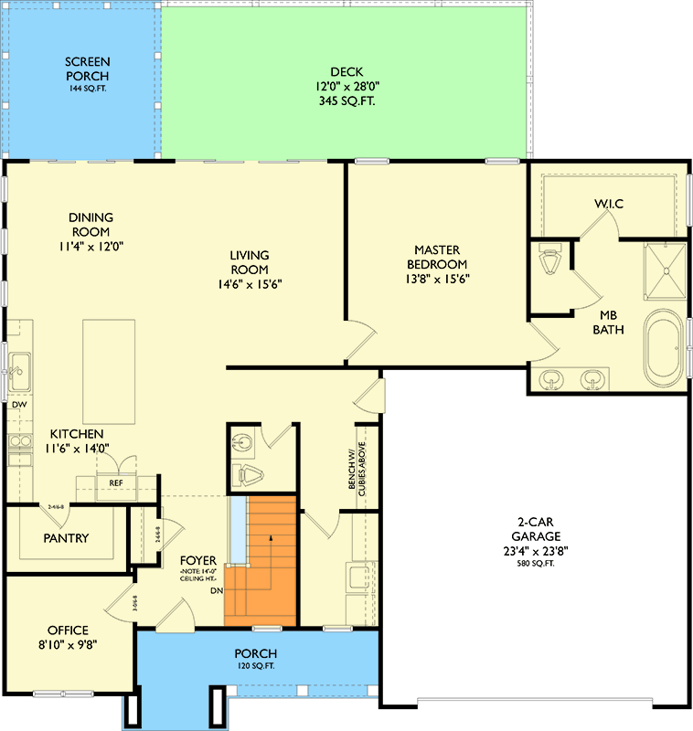 Plan 750004LDG: Contemporary Modern Farmhouse House Plan: 3 Beds, Main Level Master, Game Room - Floor Plan - Main Level - Contemporary, Farmhouse, Modern Farmhouse
