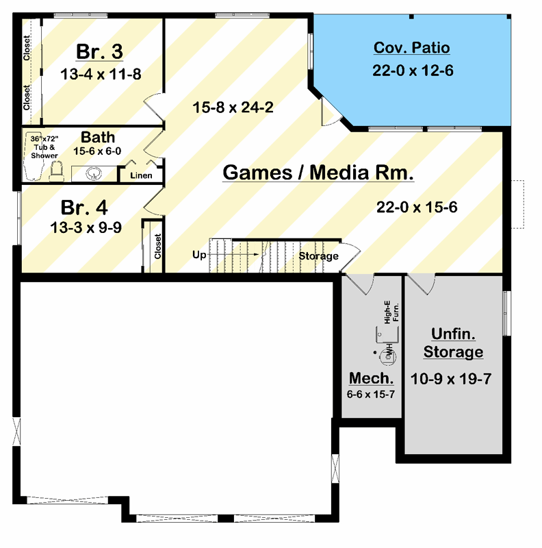 Plan 67847MG: Modern Farmhouse House Plan with 3-Car Garage and Walkout Basement - Floor Plan - Optional Finished Lower Basement Level - Farmhouse, Modern Farmhouse, New American, Ranch, Traditional