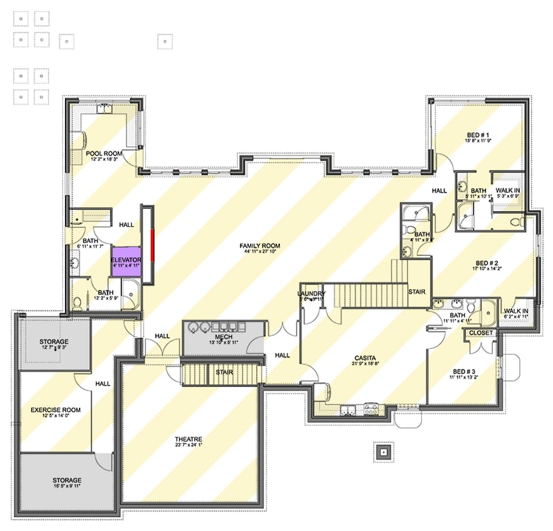 Plan 61688UT: Contemporary Farmhouse House Plan with Split Bedrooms and 3-Car Garage - Floor Plan - Optional Finished Walkout Basement Level - Contemporary, Modern Farmhouse