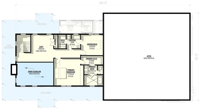 Plan 405084FDC: Modern Barndominium House Plan: Dual Primary Suites, Workshop, Wrap-Around Porch - Floor Plan - 2nd Floor - Barndominium, Modern Farmhouse, New American