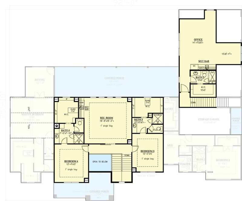 Plan 24425TW: Elegant European Farmhouse House Plan with Main Level Master and In-Law Suite - Floor Plan - 2nd Floor - European, Farmhouse