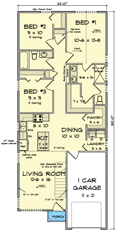 Plan 52509WM: Northwest Contemporary House Plan: 3 Beds, Main-Level Master Suite - Floor Plan - Main Level - Contemporary, Northwest
