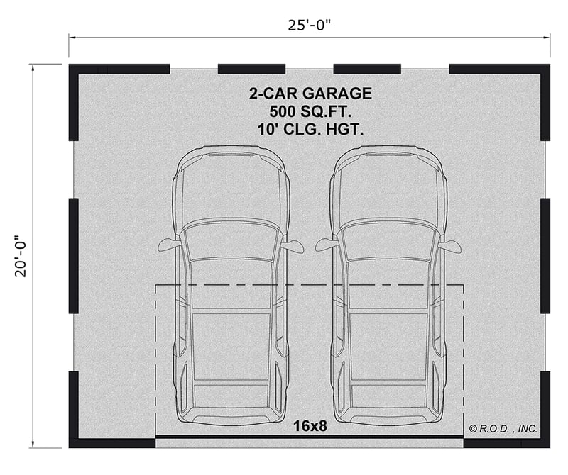 Plan 14995RK: Classic Traditional Two-Car Garage House Plan with 10 Ceilings - Floor Plan - Main Level - Traditional