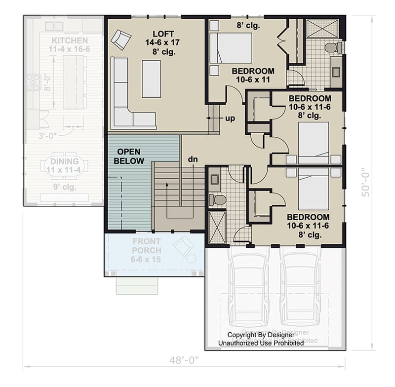 Plan 140043RK: Charming 4-Bedroom Craftsman House Plan with Main-Level Master Suite - Floor Plan - 2nd Floor - Craftsman, Traditional
