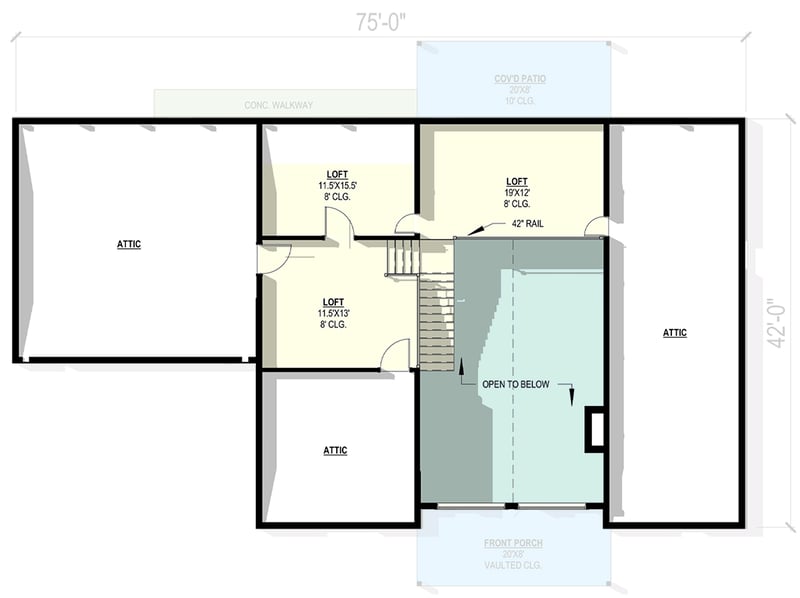 Plan 405092FDC: Modern Barndominium House Plan with 4 Beds and Two-Story Great Room - Floor Plan - 2nd Floor - Barndominium, Modern Farmhouse