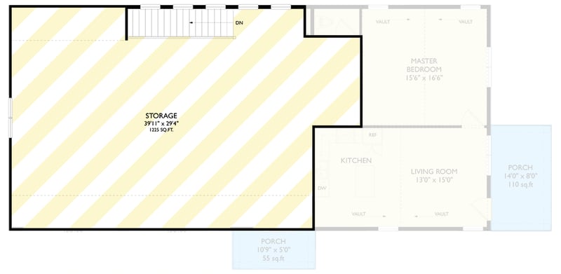 Plan 750014LDG: Modern Barndominium House Plan with Vaulted Living and Ample Storage - Floor Plan - 2nd Floor - Barndominium, Modern Farmhouse