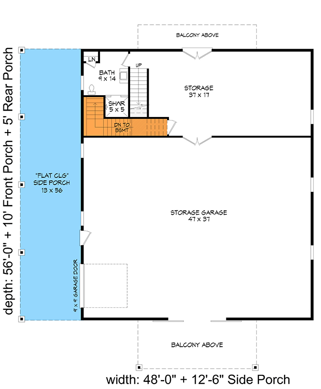 Plan 680645VR: Country Barn House Plan with Workshop and Loft - Floor Plan - Main Level - Country