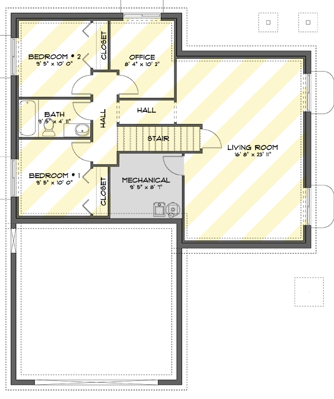 Plan 61696UT: Craftsman Ranch Plan with Flexible Layout and 2-Car Garage - Floor Plan - Optional Finished Basement Level - Craftsman, Ranch, Traditional
