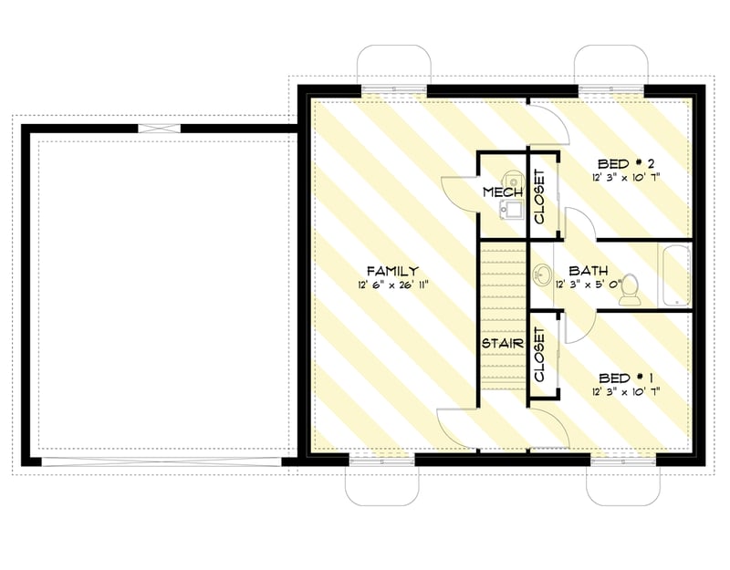Plan 61700UT: Traditional House Plan with 3-5 Beds and Upstairs Master Suite - Floor Plan - Optional Finished Basement Level - Traditional