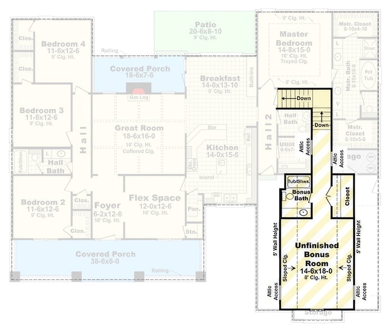 Plan 51359MM: Modern Farmhouse Ranch House Plan with Private Primary Suite - Floor Plan - 2nd Floor - Country, Modern Farmhouse