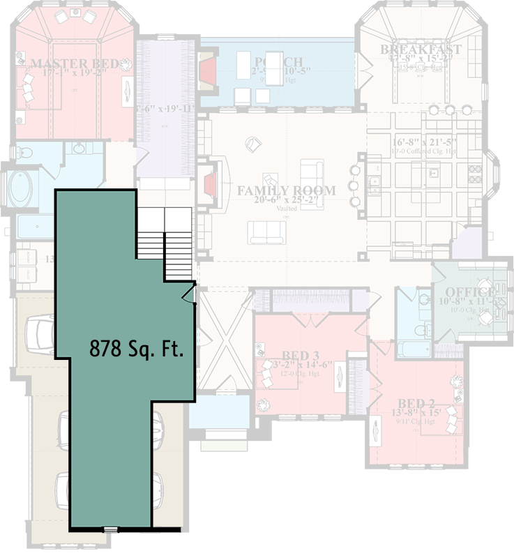 Plan 86419HH: Luxurious European New American House Plan with Split Beds, Bonus Room - Floor Plan - 2nd Floor - European, New American