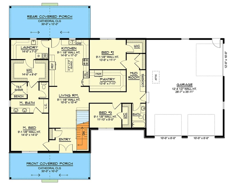 Plan 135410GRA: Modern Barndominium House Plan: 3 Beds, Main Level Master, Game Room - Floor Plan - Main Level - Barndominium, Country, Craftsman, Modern Farmhouse, New American