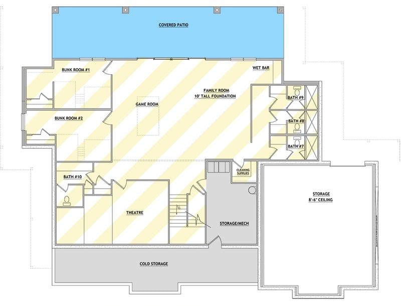 Plan 849055PGE: Grand Modern Farmhouse House Plan: 6+ Beds, Dual Islands, Wrap Around Porch - Floor Plan - Optional Lower Level - Craftsman, Farmhouse, Modern Farmhouse, Traditional