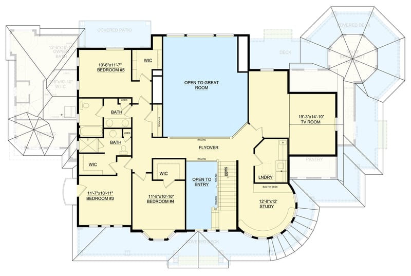 Plan 849057PGE: Grand Victorian House Plan with 5 Beds, Main-Level Owners Suite, and 3-Car Garage - Floor Plan - 2nd Floor - Traditional, Victorian