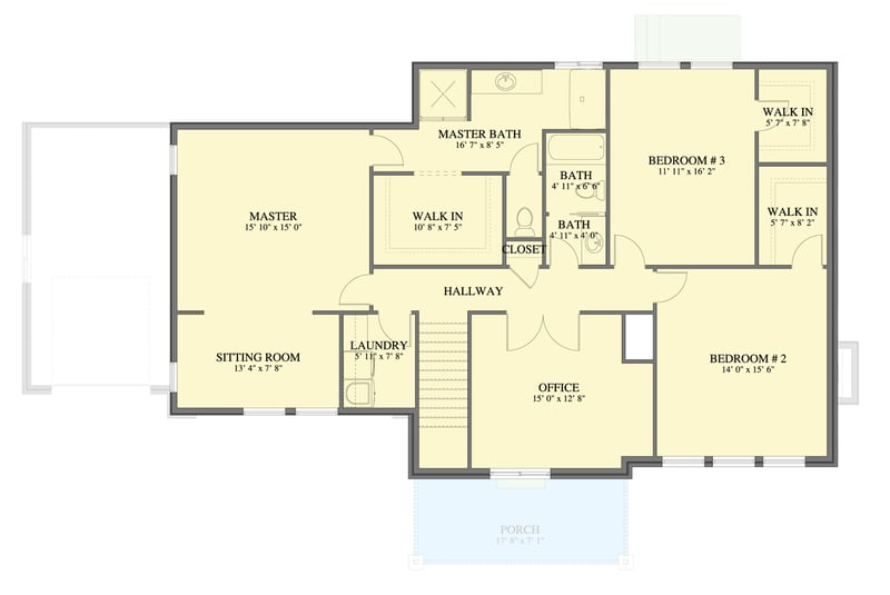 Plan 61711UT: Traditional 4-Bedroom House Plan with Home Office and Three-Car Garage - Floor Plan - 2nd Floor - Traditional