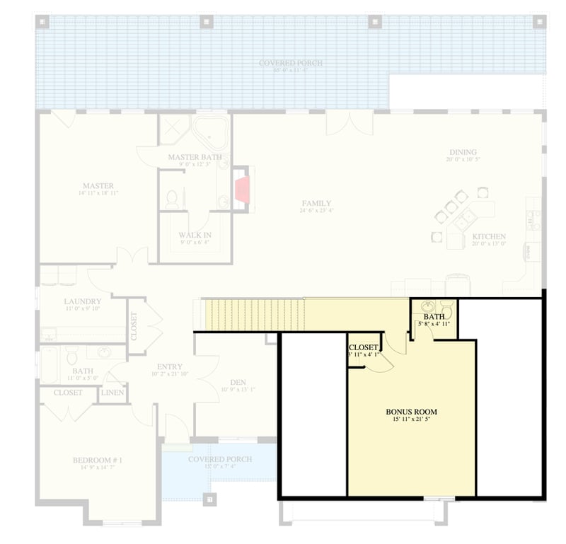 Plan 61714UT: 2987 Square Foot Craftsman House Plan with 1st Floor Master Suite - Floor Plan - 2nd Floor - Craftsman, Traditional