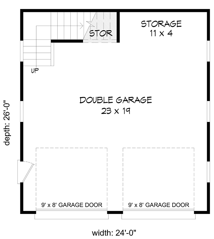 Plan 680647VR: Traditional 2-Car Detached Garage House Plan with Optional Finished Loft - Floor Plan - Main Level - Traditional