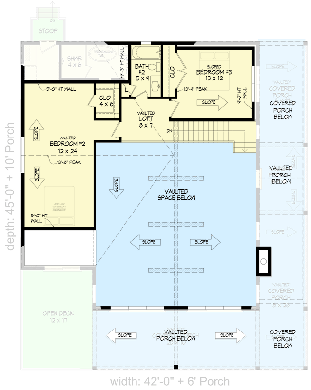 Plan 680655VR: 5 Bedroom Mountain Contemporary House Plan with Wraparound Porch and Walkout - Floor Plan -  - Contemporary, Mountain, Vacation