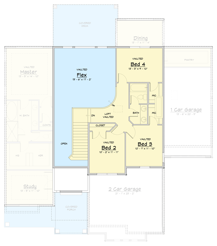 Plan 910136WHD: Two-Story New American Modern Farmhouse Plan with 4-6 Bedrooms and Large Garage - Floor Plan - 2nd Floor - Craftsman, Farmhouse, Modern Farmhouse, New American