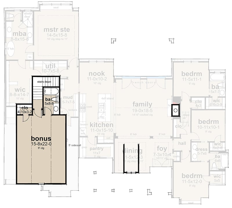 Plan 16945WG: 4-Bed Modern Farmhouse House Plan with Vaulted Great Room - Floor Plan - 2nd Floor - European, Hill Country, Modern Farmhouse, Mountain, New American