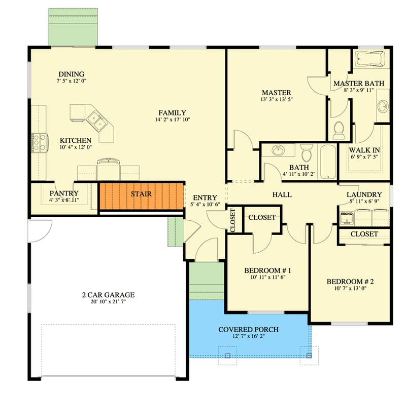 Plan 61727UT: 3 to 5 Bed Traditional Ranch House Plan with Optional Finished Basement - Floor Plan - Main Level - Ranch, Traditional