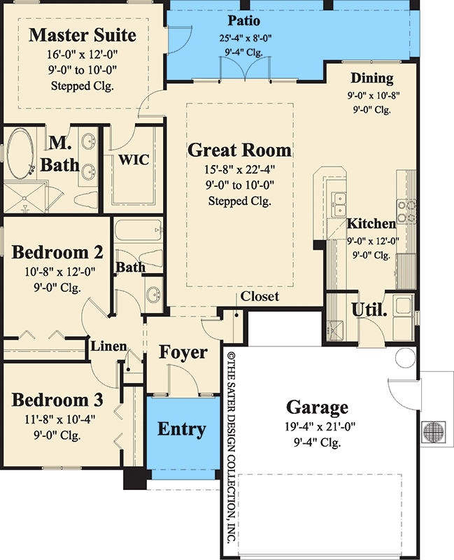 Plan 340138STR: Charming Craftsman House Plan with 3 Bedrooms and 1462 Sq Ft - Floor Plan - Main Level - Country, Craftsman, New American