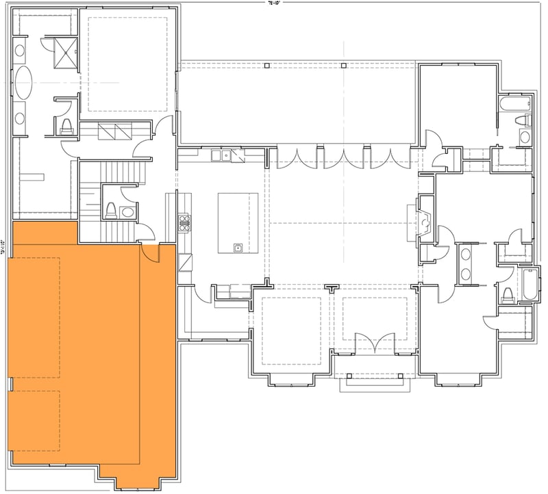 Plan 16946WG: Four-Bedroom Modern Farmhouse House Plan with Split Layout and Bonus Room - Floor Plan - Optional 3-Car Side Garage (+$ Paid Option) - Country, Farmhouse, Georgian, Modern Farmhouse, Ranch