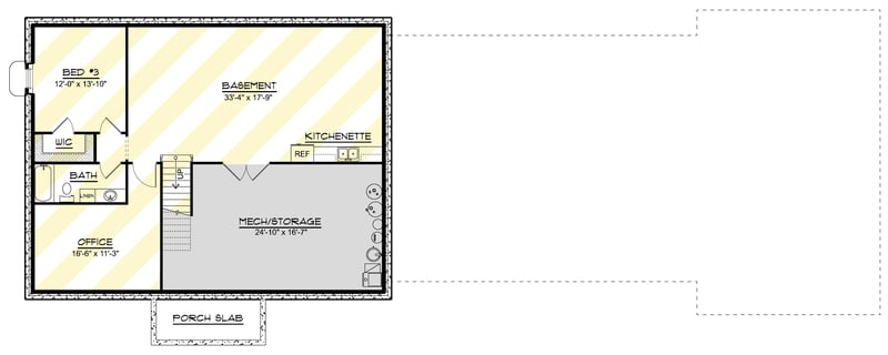 Plan 135416GRA: Contemporary Barndominium House Plan with 3 Beds and 4 Car Garage - Floor Plan - Optional Finished Basement Level - Barndominium, Contemporary, Country, Craftsman, New American