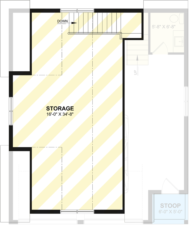Plan 22744DR: Modern Farmhouse Garage House Plan with Two Bays and Upper Loft - Floor Plan - 2nd Floor - Country, Farmhouse, New American, Ranch