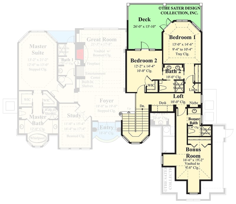 Plan 340153STR: 2913 Square Foot Southern Traditional House Plan with Versatile Bonus Room - Floor Plan - 2nd Floor - Southern, Southern Traditional, Traditional