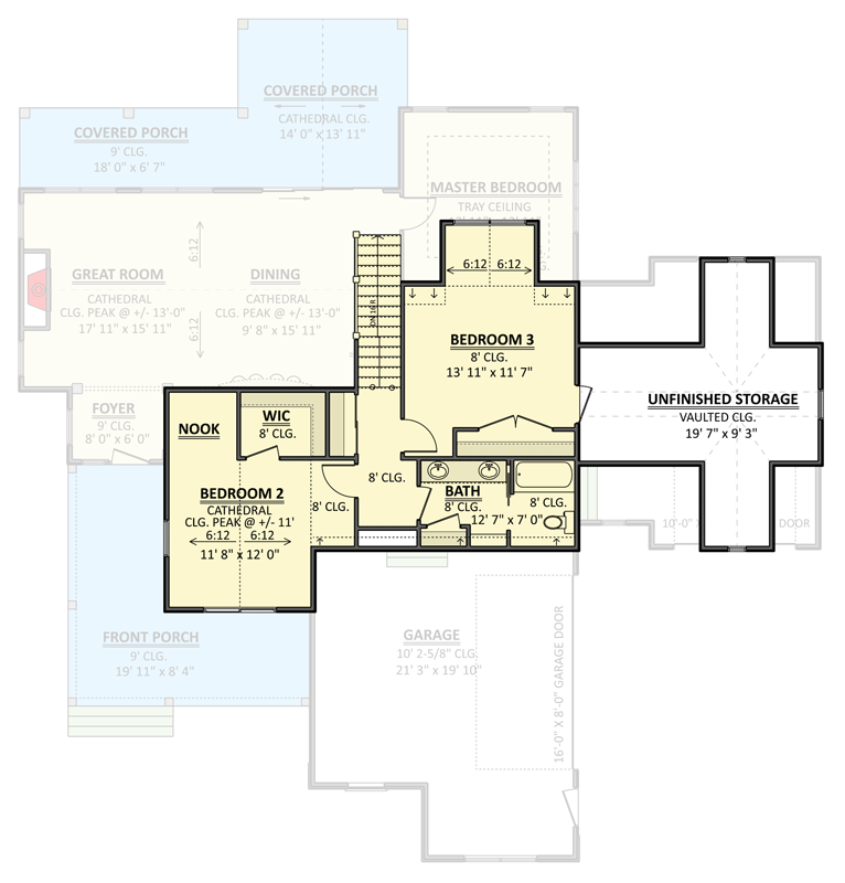 Plan 911067JVD: Craftsman Farmhouse Plan with 4 Bedrooms and 3-Car Garage - Floor Plan - 2nd Floor - Craftsman, Farmhouse, Modern Farmhouse, Southern, Traditional