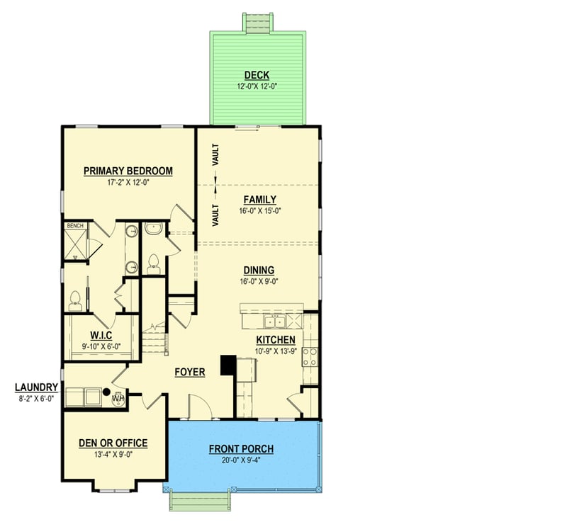 Plan 83681CRW: Craftsman Farmhouse Plan with 3 Beds and Inviting Front Porch - Floor Plan - Main Level - Modern Farmhouse, New American, Southern, Traditional
