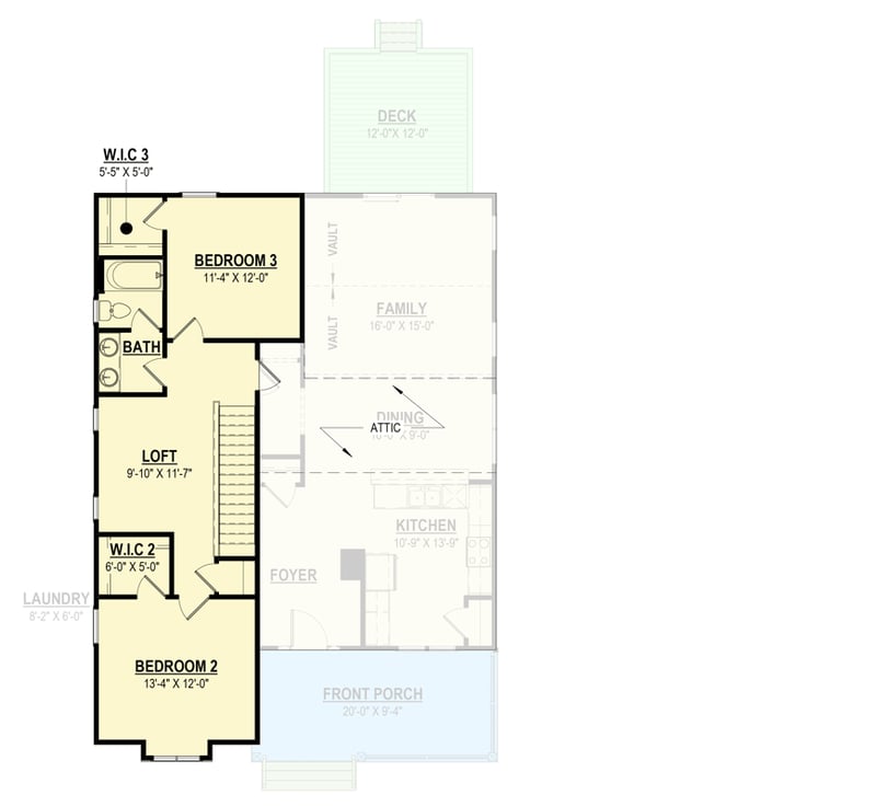 Plan 83681CRW: Craftsman Farmhouse Plan with 3 Beds and Inviting Front Porch - Floor Plan - 2nd Floor - Modern Farmhouse, New American, Southern, Traditional