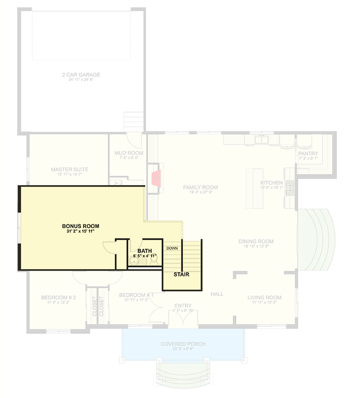Plan 61737UT: Craftsman Farmhouse House Plan with Vaulted Living and Rear Garage - Floor Plan - 2nd Floor - Craftsman, Farmhouse, Traditional